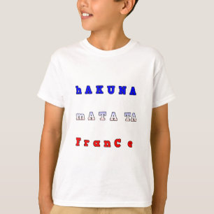 Camiseta fRANCE HAKUNA MATATA AZUL VERMELHO CORES BRANCAS D