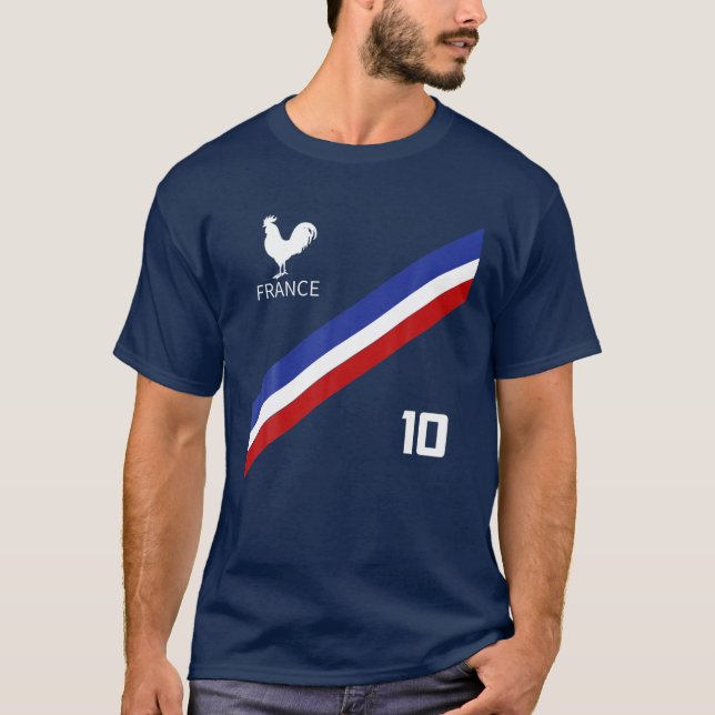 Camiseta France Jersey Number Dez Soccer French Futebol Clu (Frente)