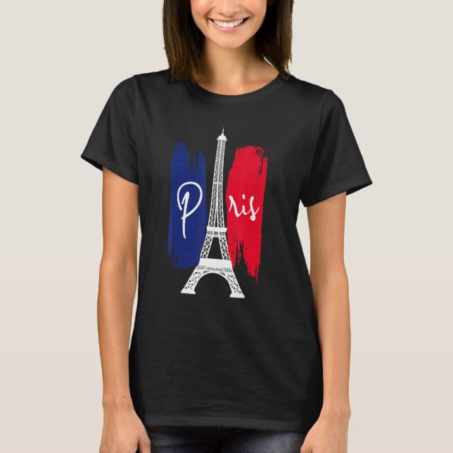 Camiseta France Paris Eiffel Tower  French flag (Frente)