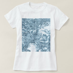 Camiseta Francês azul gasto Toile