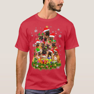Camiseta Francês Buldogue Árvore de Natal Luz Buldogue Cão 