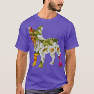 Camiseta Francês Bulldog Dog Flower Floral Gift