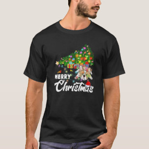 Camiseta Francês Bulldog Frenchie Dog Xmas Tree Light Chris