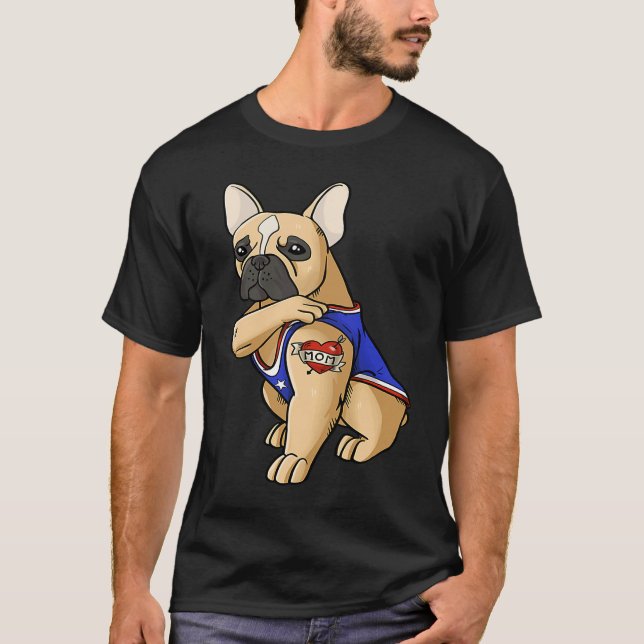 Camiseta Francês Bulldog Frenchie Frenchie Amor Mãe (Frente)