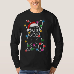 Camiseta Francês Bulldog Natal Lights Tree Decoration Xm