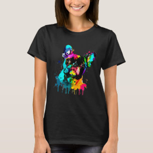 Camiseta Francês Bulldog Paint Splatter Frenchie Splatter