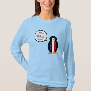 Camiseta Francês falando Sra. Penguin Personalizada