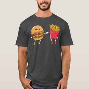 Camiseta Francês Fries Hamburger Foodie Amigos Gráfico Kawa