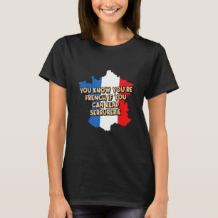 Camiseta Francês Se Consegue Ler A Língua De Serraria Da Fr