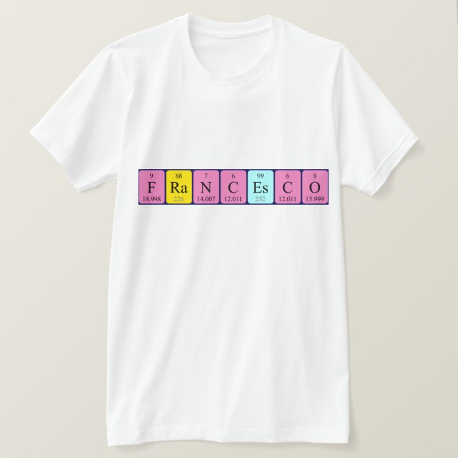 Camiseta Francesco periódico nome da mesa (Frente do Design)