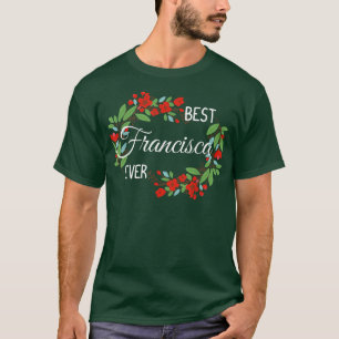 Camiseta Francisca Nome Personalizado Floral Wreath Flower