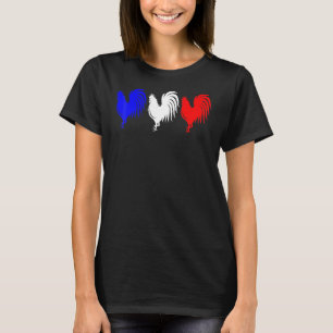 Camiseta Franco de Cockerel Vermelho Azul - Bandeira France