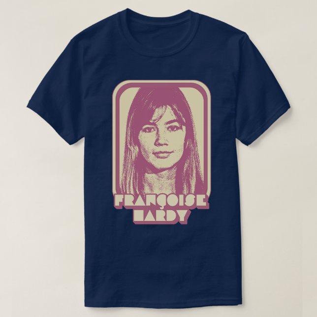 Camiseta Francoise Hardy Retro Francophile Design (Frente do Design)