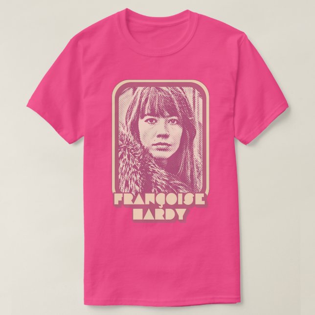 Camiseta Francoise Hardy Retro Francophile Design 1 (Frente do Design)