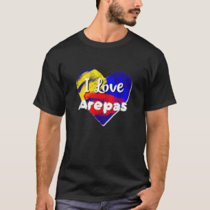 Camiseta Franela Venezolana Eu amo arepas T Shirt