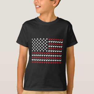 Camiseta Frango 4 de Julho Impressão de Pata Bandeira Ameri