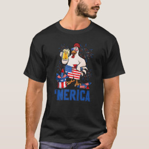 Camiseta Frango Americano Com Copo De Cerveja Dia Da Indepe
