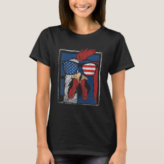 Camiseta Frango Americano Óculos de Sol Bandeira EUA patrió