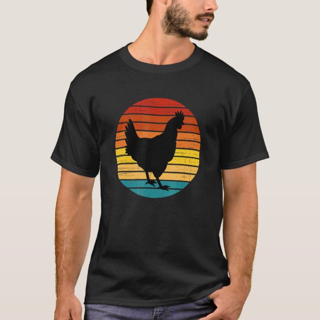 Camiseta Frango Animal de Fazenda Estilo Retro (Frente)