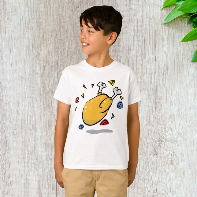 Camiseta Frango Assado de Desenho Animado Caindo de Comédia (Criador carregado)