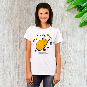 Camiseta Frango Assado de Desenho Animado Caindo de Comédia