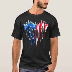 Camiseta Frango Bandeira Americana Coração EUA Orgulho Patr