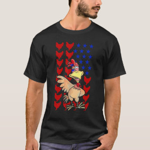 Camiseta Frango Bandeira Americana Frango 4 de Julho