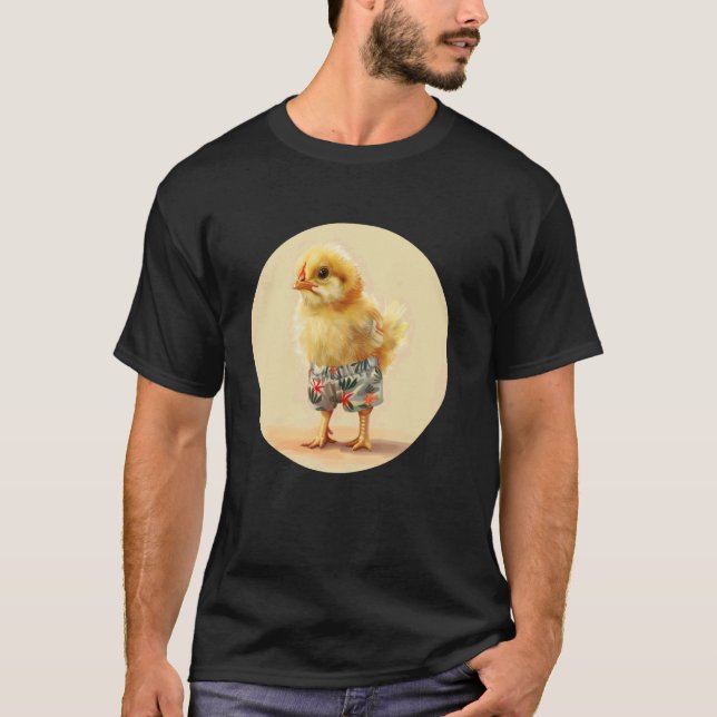 Camiseta Frango Bebê de Roupa de Férias de Verão (Frente)