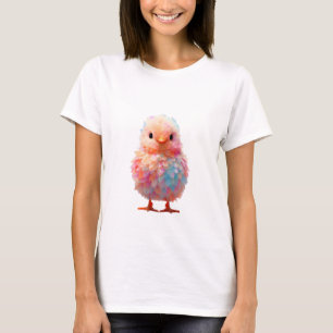 Camiseta Frango Bebê Pastel Cor de Rosa Mulheres