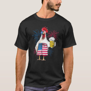 Camiseta Frango Cheers Cerveja Bandeira Americana Fogos de 