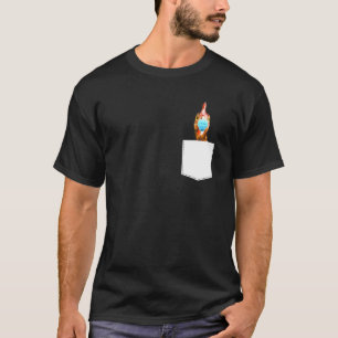 Camiseta Frango Com Máscara No Bolso Do Peito Máscara De Ro