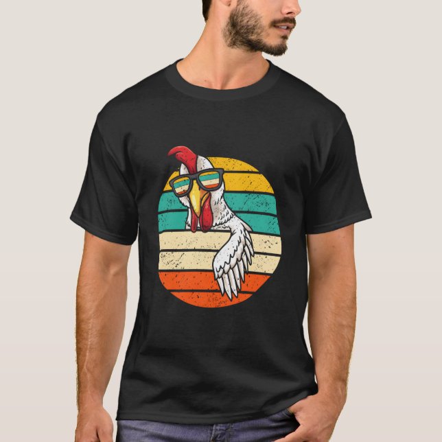 Camiseta Frango Com Óculos de Sol Agricultor Aves (Frente)