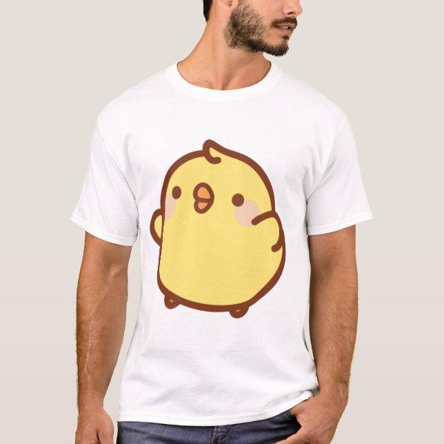 Camiseta frango cor de rosa ensolarado (Frente)