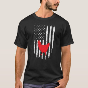 Camiseta Frango da Bandeira Americana dos EUA 4 de Julho Fa