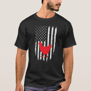 Camiseta Frango da Bandeira Americana dos EUA 4 de Julho Fa