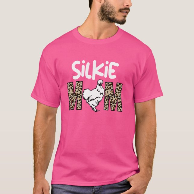 Camiseta frango-da-seda-engraçada mãe leopardo (Frente)
