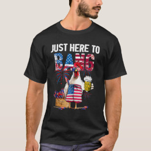 Camiseta Frango de 4 de Julho Fogos de Artifício Cerveja Só