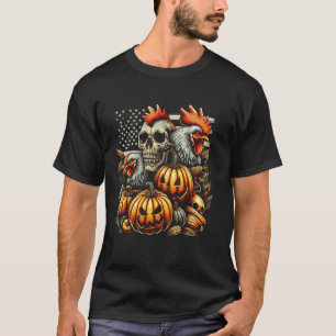 Camiseta Frango de agricultores e Halloween