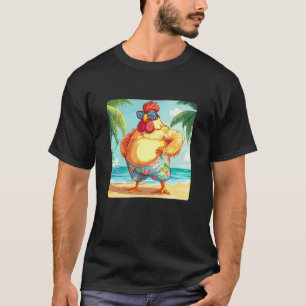 Camiseta Frango de Biquíni com Óculos de Sol para Amantes d