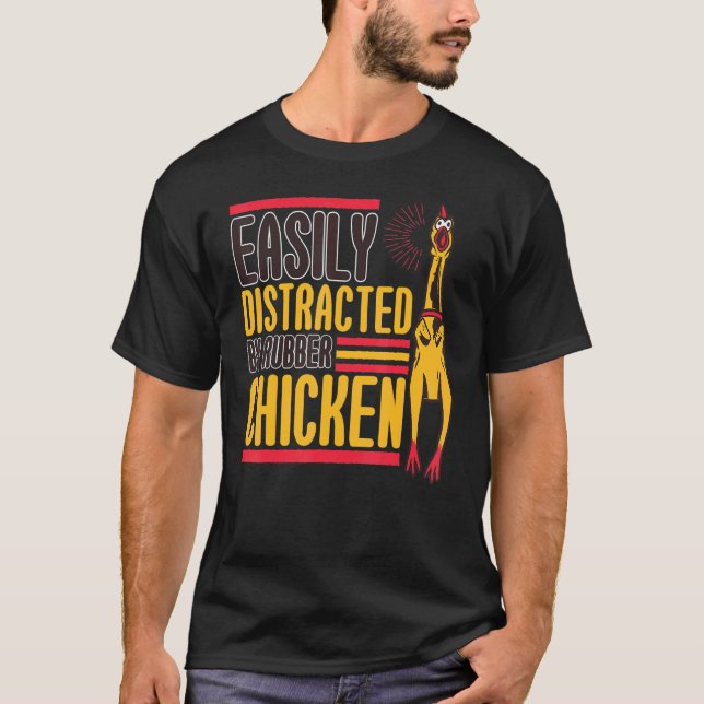 Camiseta Frango de Borracha Ave Facilmente Distraída  2 (Frente)