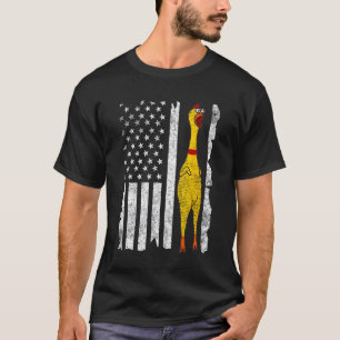 Camiseta Frango de Borracha Engraçado Bandeira Americana Vi
