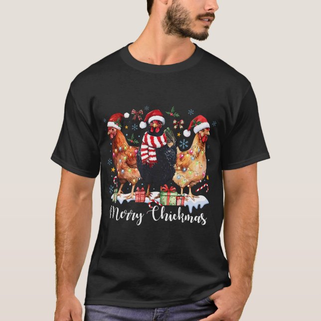 Camiseta Frango de Coqueta de Natal de Natal de feliz (Frente)