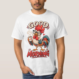 Camiseta Frango de desenho animado fofo com caneca