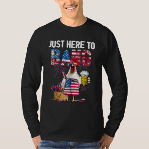 Camiseta Frango de fogos de artifício de cerveja do dia 4 d