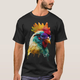 Camiseta frango de frango óculos escuros férias fãs de gali
