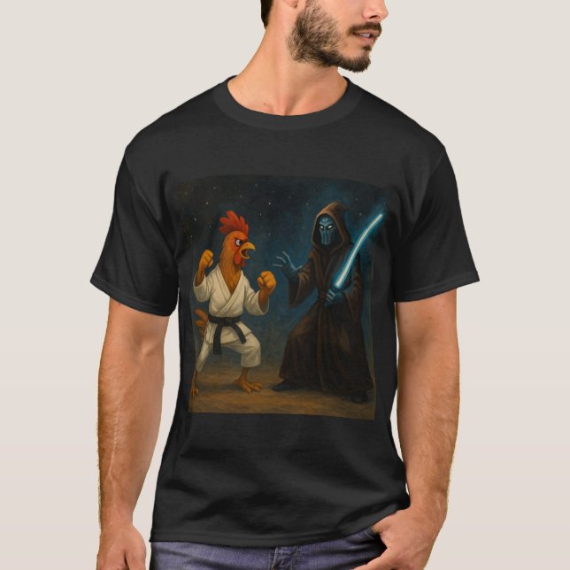 Camiseta Frango de Karatê VS Cavaleiro Alien (Frente)