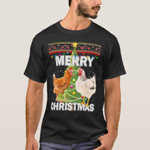 Camiseta Frango de Natal Feio Suar Feliz Natal Chi