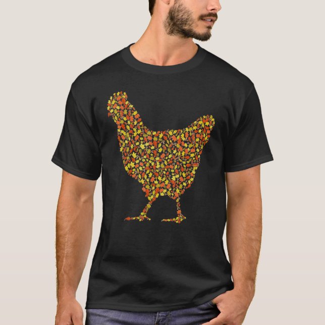 Camiseta Frango de Outono Folha de Bordo (Frente)