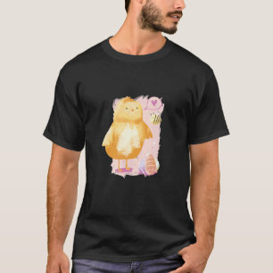 Camiseta Frango de Páscoa Fofo Com Ovo de Páscoa Feliz Pásc
