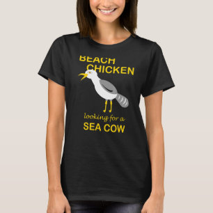 Camiseta Frango de Praia da Gaivota Engraçada Procurando po